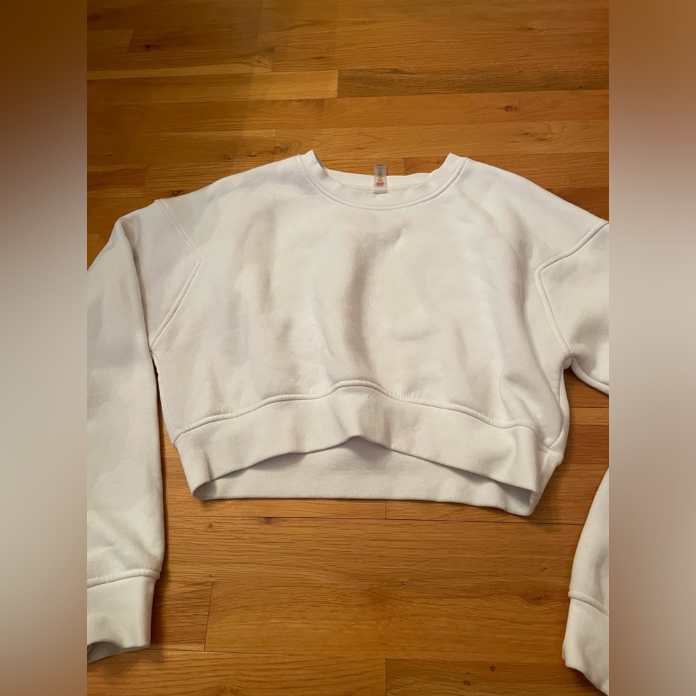 White Cropped Sweatshirt